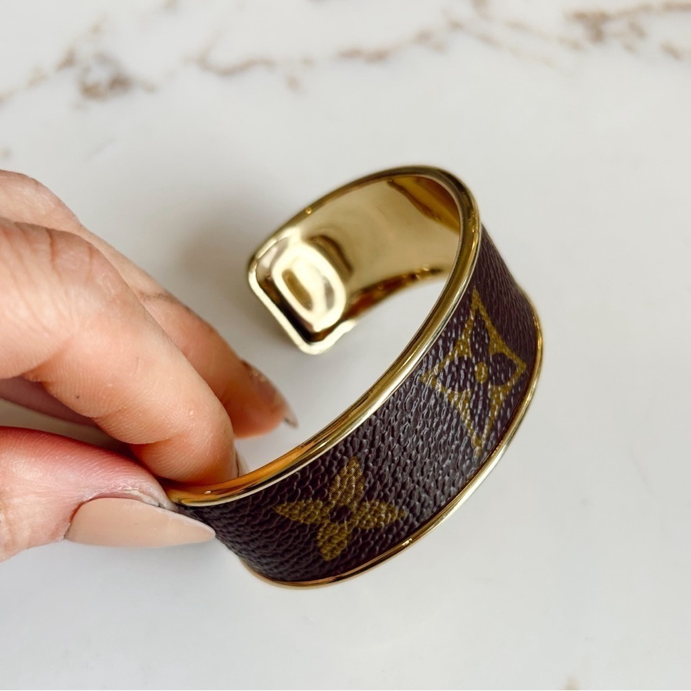 Louis Vuitton repurposed leather cuff